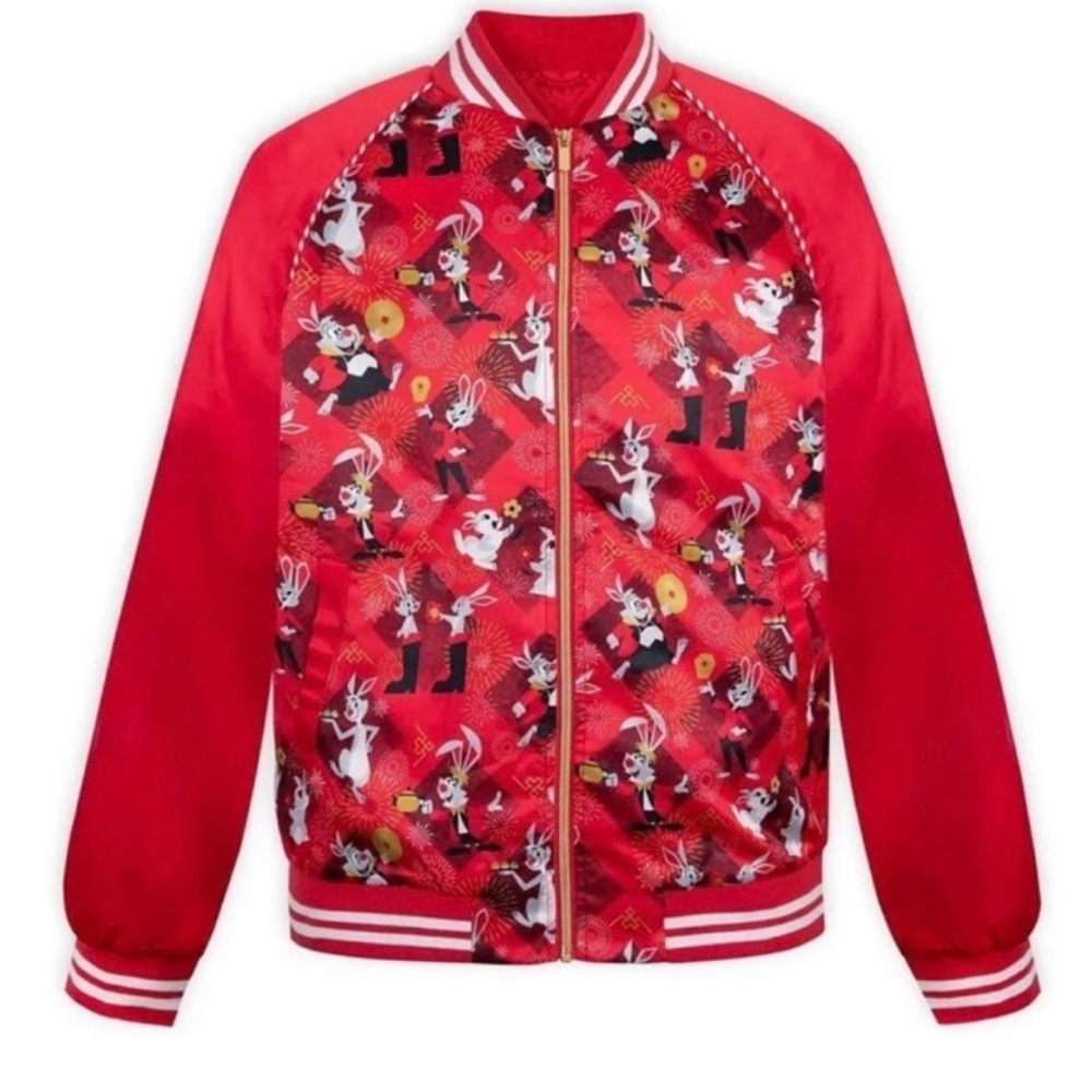 Disney red Alice in Wonderland lunar New Year’s varsity jacket year of rabbit L
